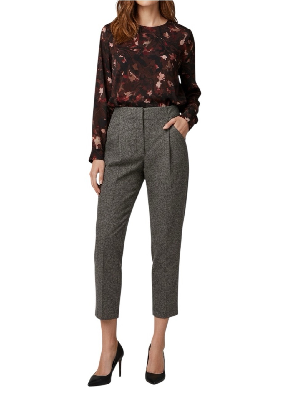 Wilfred wool & cashmere high waist slim cropped pants Sz 4 excellent condition